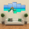 Water Cafe On The Beach And Pathway In Maldives, Multi Panel Canvas Wall Art