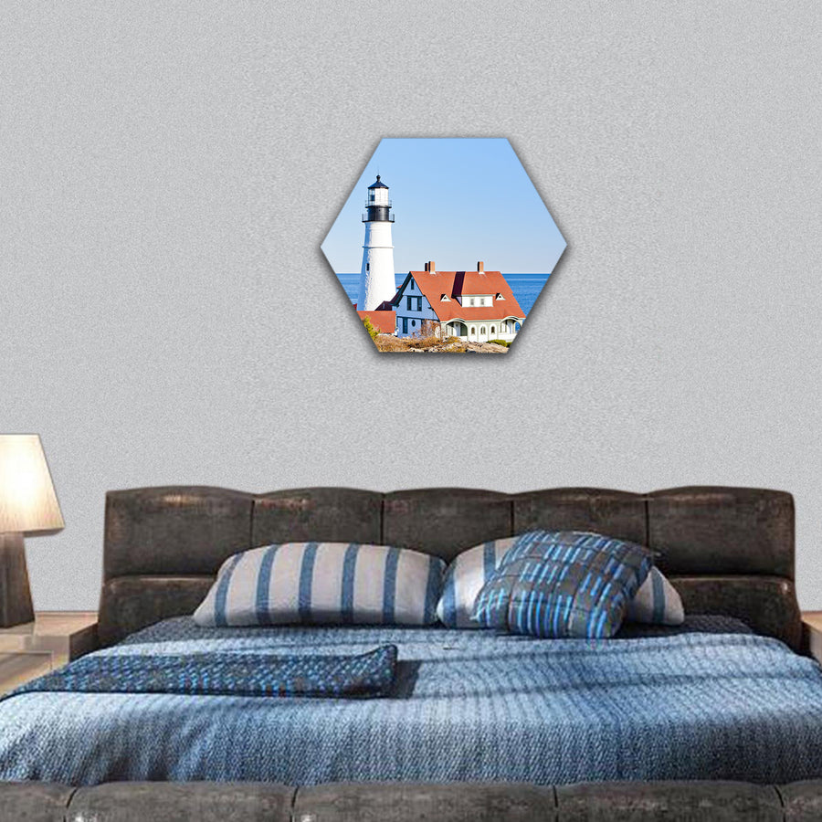 Portland Head Lighthouse, Maine, USA hexagonal canvas wall art