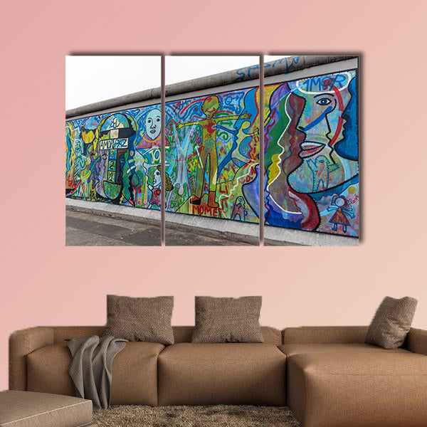 Mural painted over Berlin Wall in East Side Gallery multi panel canvas wall art