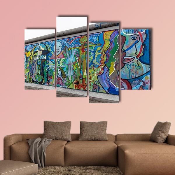 Mural painted over Berlin Wall in East Side Gallery multi panel canvas wall art