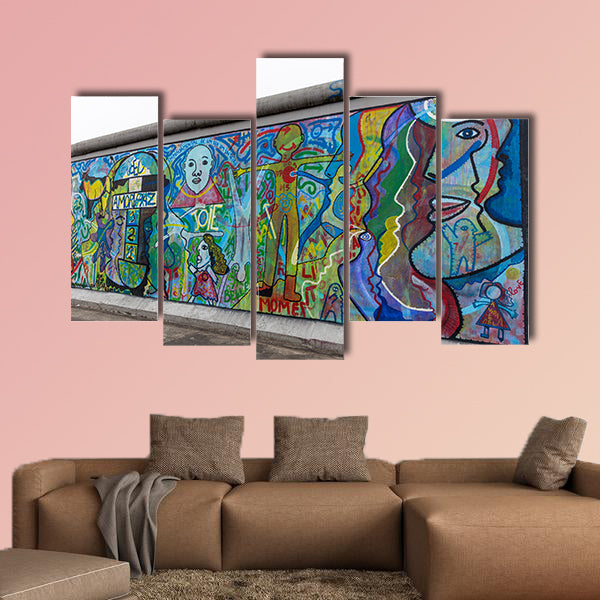 Mural painted over Berlin Wall in East Side Gallery multi panel canvas wall art