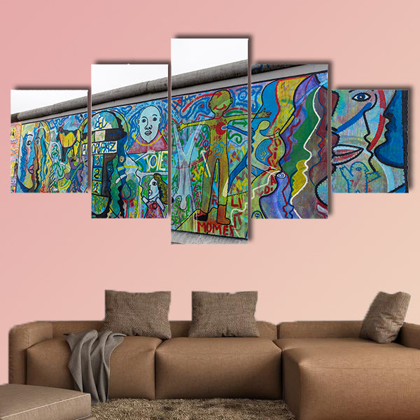 Mural painted over Berlin Wall in East Side Gallery multi panel canvas wall art