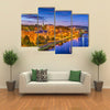 Augusta Maine USA skyline on the river Multi panel canvas wall art