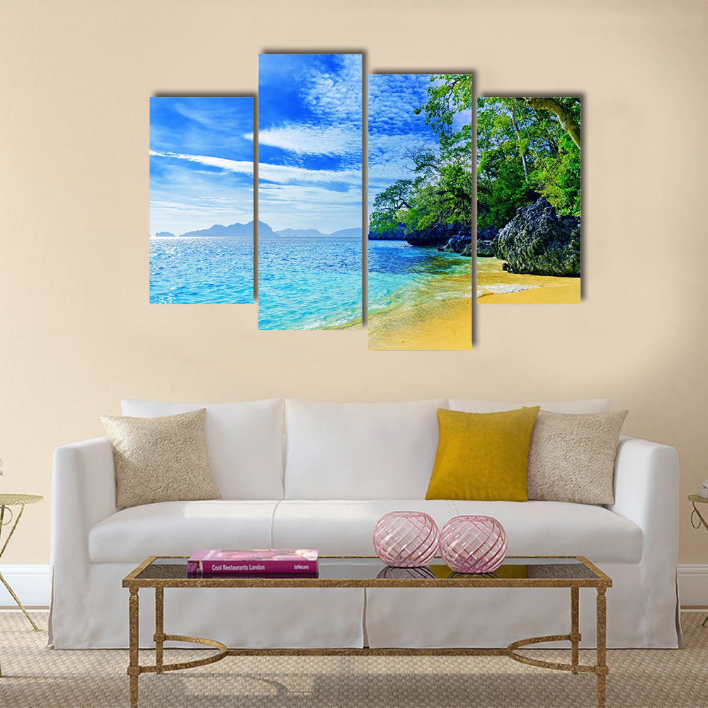 Paradise beach. Sea and sky Multi Panel Canvas Wall Art