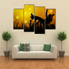 Dance Party - Colored Background Illustration, vector Multi panel Canvas Wall Art