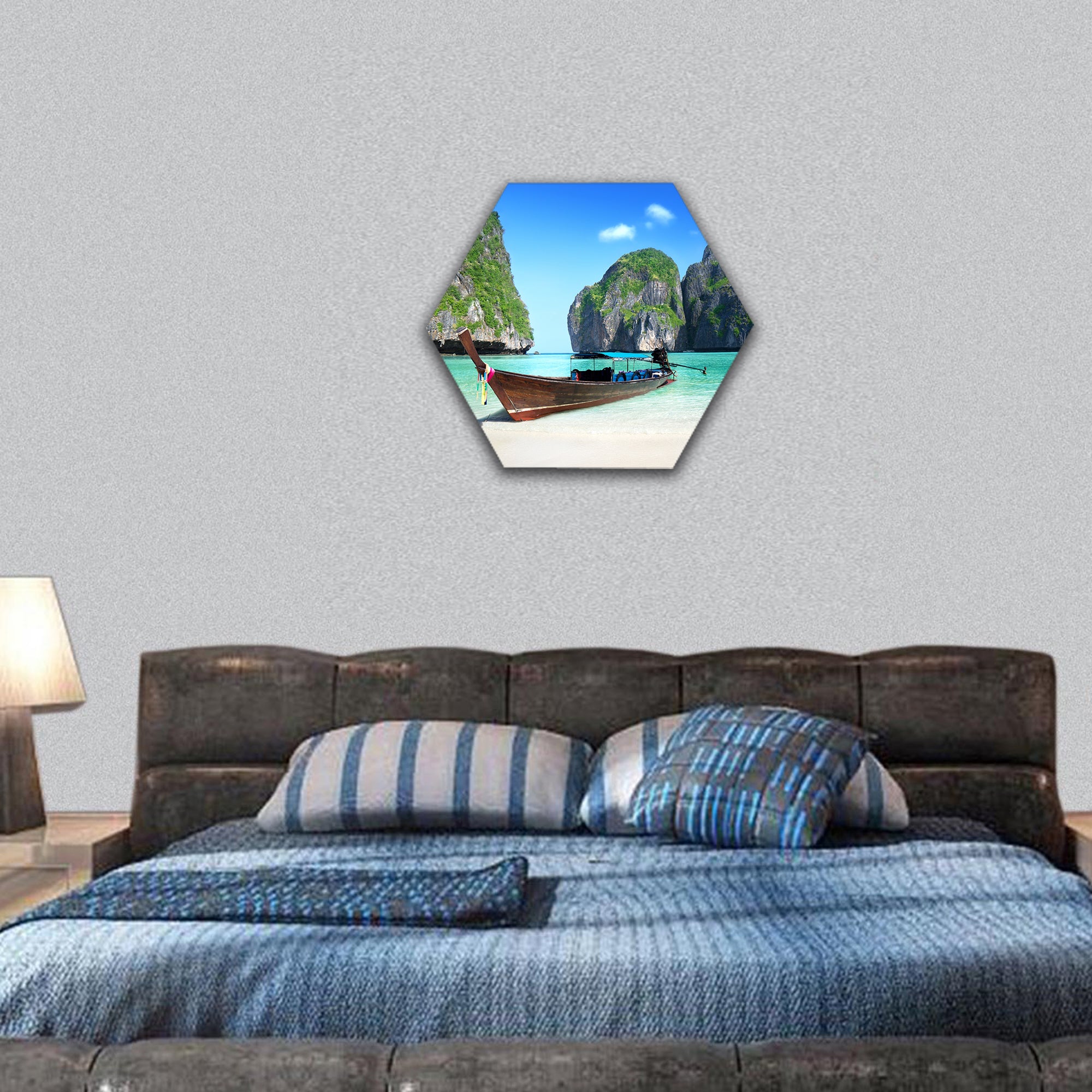 Phi Phi island Maya bay hexagonal canvas wall art