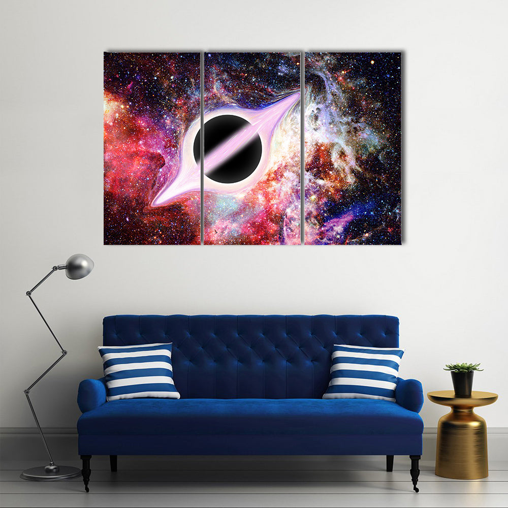 Orbit Surrounding Black Hole Multi Panel Canvas Wall Art