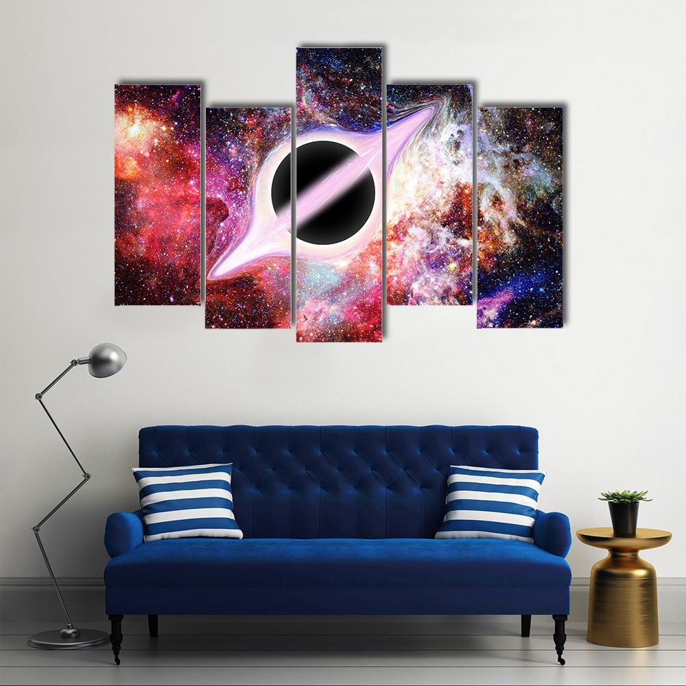 Orbit Surrounding Black Hole Multi Panel Canvas Wall Art