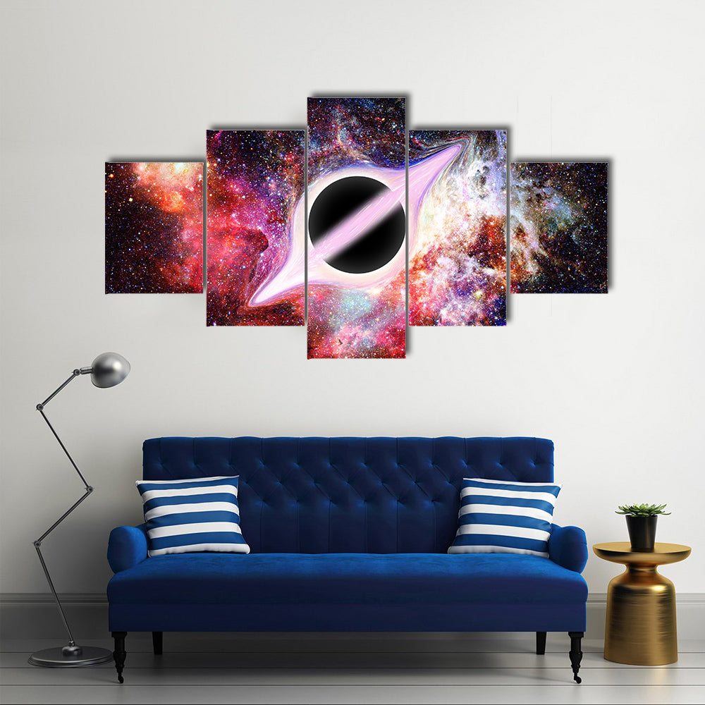 Orbit Surrounding Black Hole Multi Panel Canvas Wall Art
