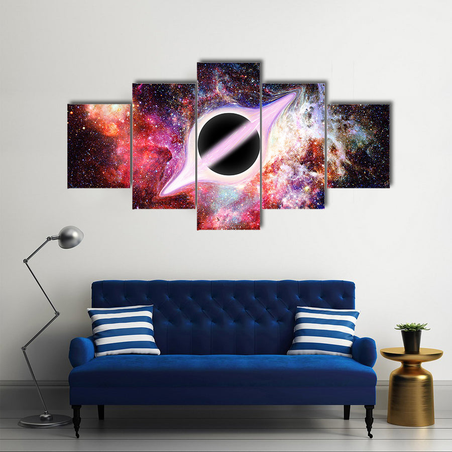 Orbit Surrounding Black Hole Multi Panel Canvas Wall Art