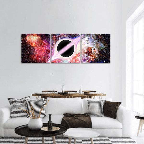 Black hole in outer space abstract science art Panoramic canvas Wall Art