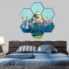 View of Taj Mahal from Agra Fort, India hexagonal canvas wall art