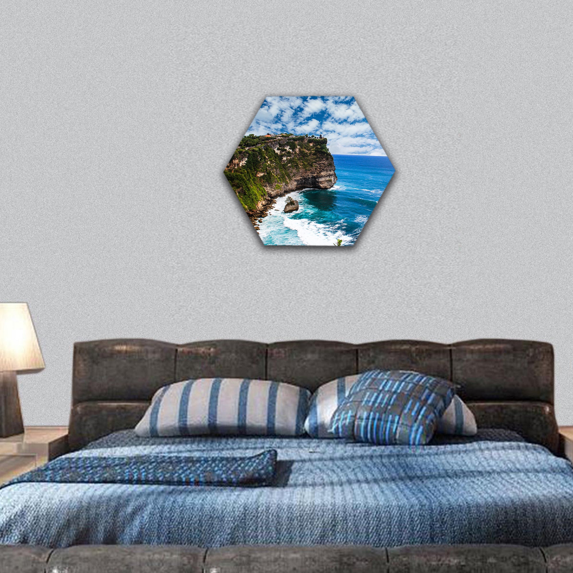 Bali Ulu Watu Cliff hexagonal canvas wall art