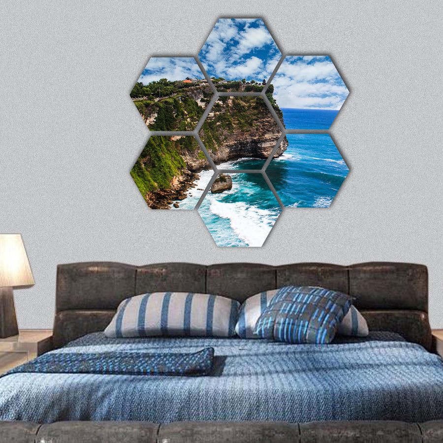Bali Ulu Watu Cliff hexagonal canvas wall art