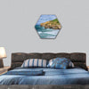 Tunnel beach at Dunedin, New Zealand hexagonal canvas wall art