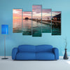 A beautiful, colorful sunset over the ocean, Maldives multi panel canvas wall art