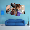 Professional Hairdresser Working with Client in Salon, Close-up Multi Panel Canvas Wall Art