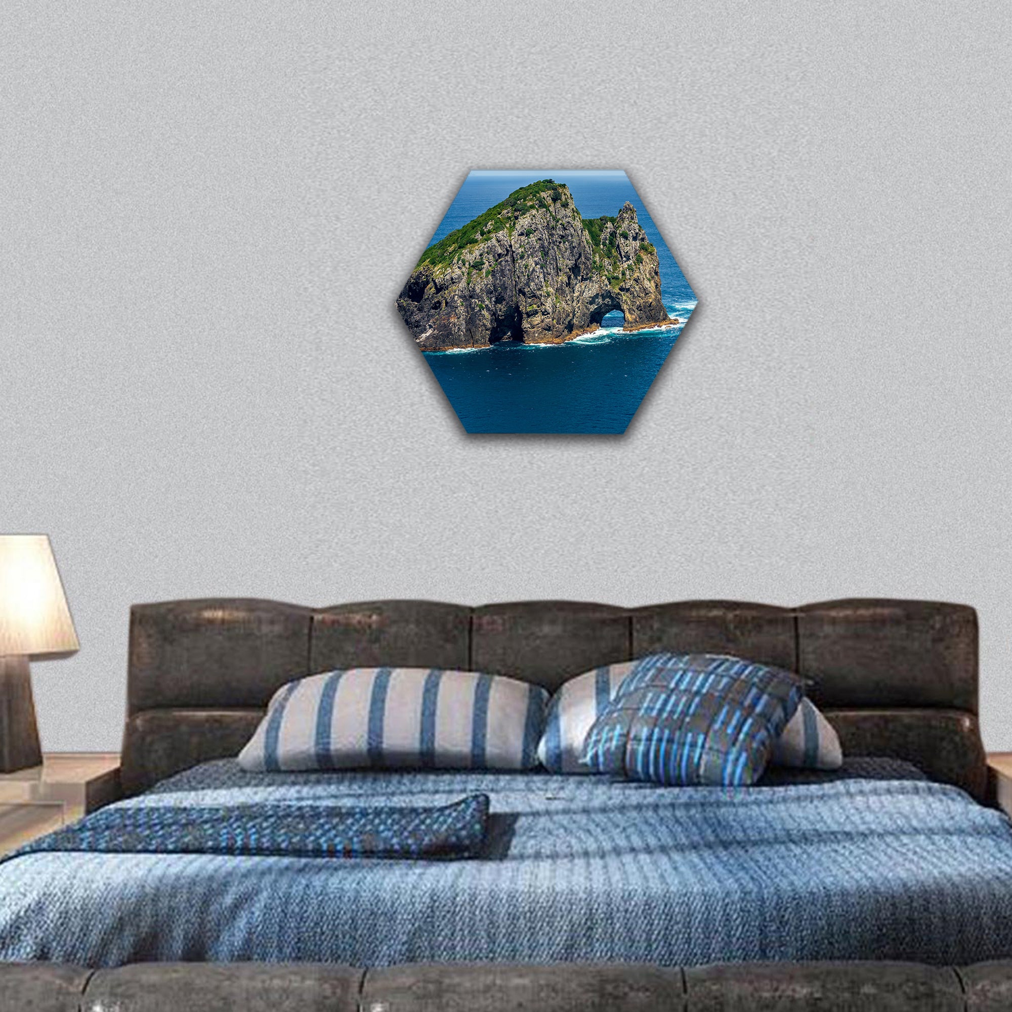 Motu Kōkako, New Zealand hexagonal canvas wall art