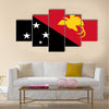 Flag of Papua New Guinea official colors Multi panel canvas wall art