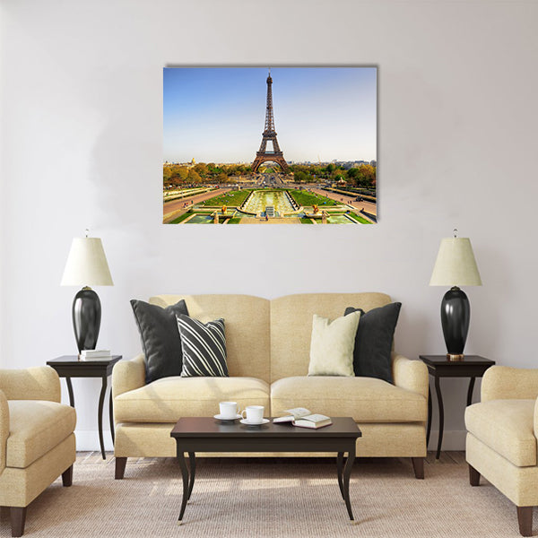 Beautiful view of Eiffel tower Multi Panel Canvas Wall Art