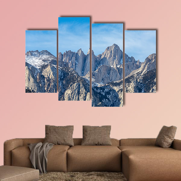 Mountain Whitney close-up view at Alabama Hills, multi panel canvas wall art