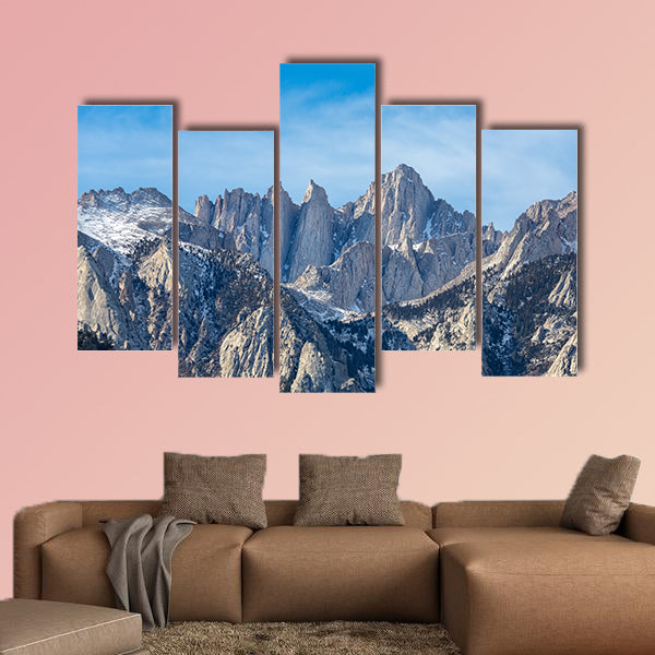 Mountain Whitney close-up view at Alabama Hills, multi panel canvas wall art