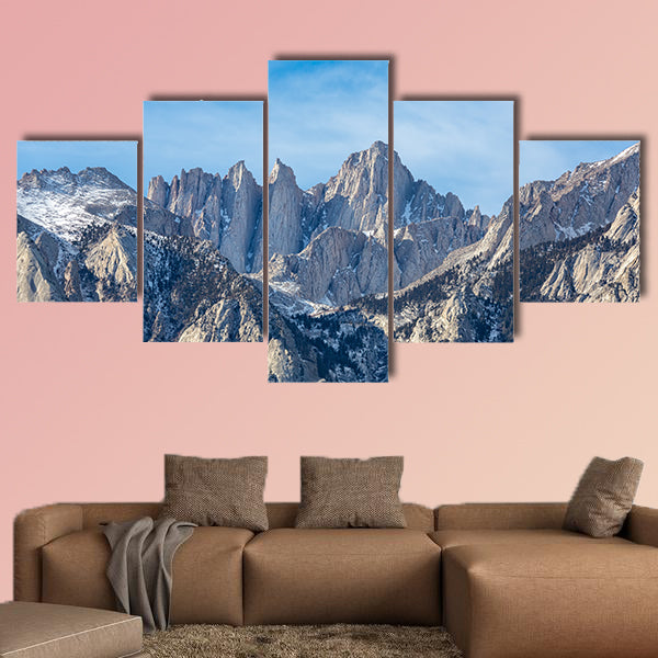 Mountain Whitney close-up view at Alabama Hills, multi panel canvas wall art