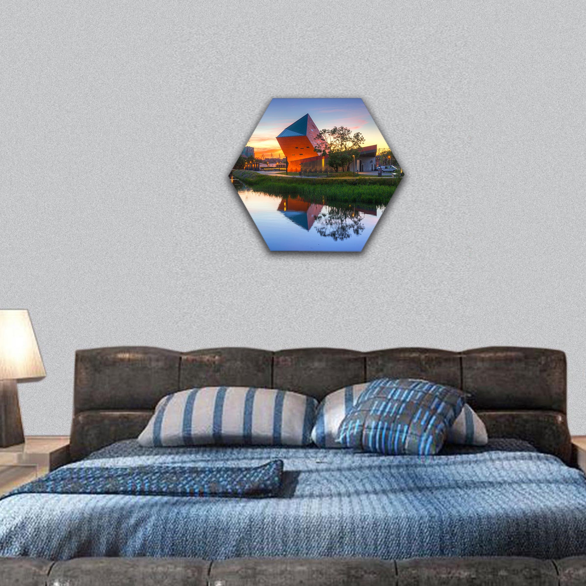 Museum of the Second World War in Gdansk hexagonal canvas wall art