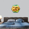 vegan soy nuggets healthy meal hexagonal canvas wall art