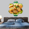 vegan soy nuggets healthy meal hexagonal canvas wall art