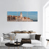 San Lorenzo beach and San Pedro church in Gijon, Asturias panoramic canvas wall art