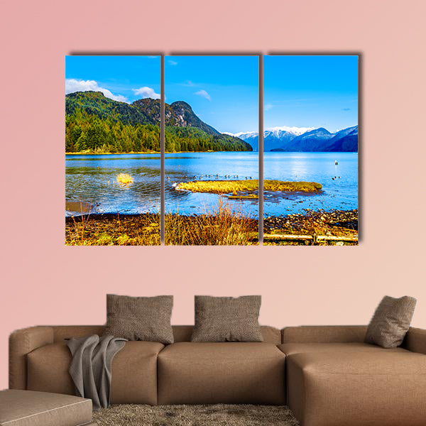 Pitt Lake with the Snow Capped Peaks of the Golden Ears, Tingle Peak wall art