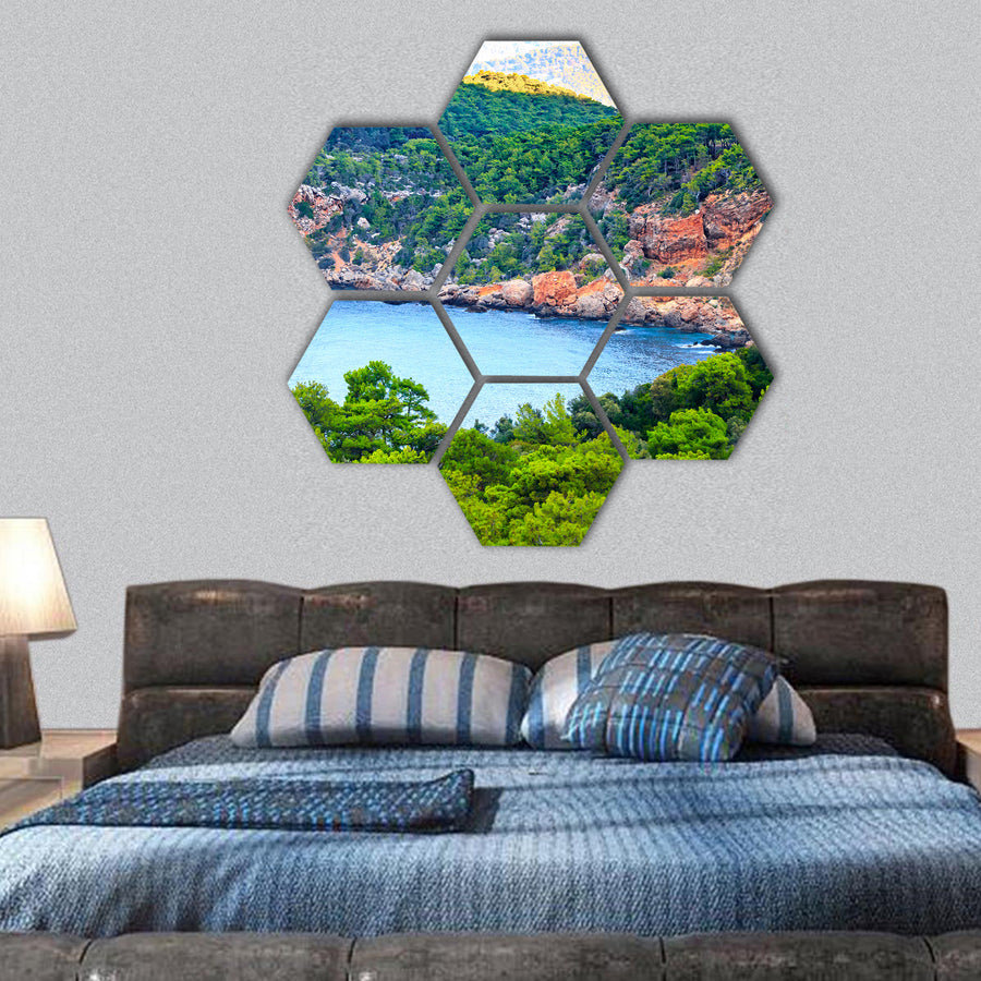 Antalya Sea Landscape View hexagonal canvas wall art