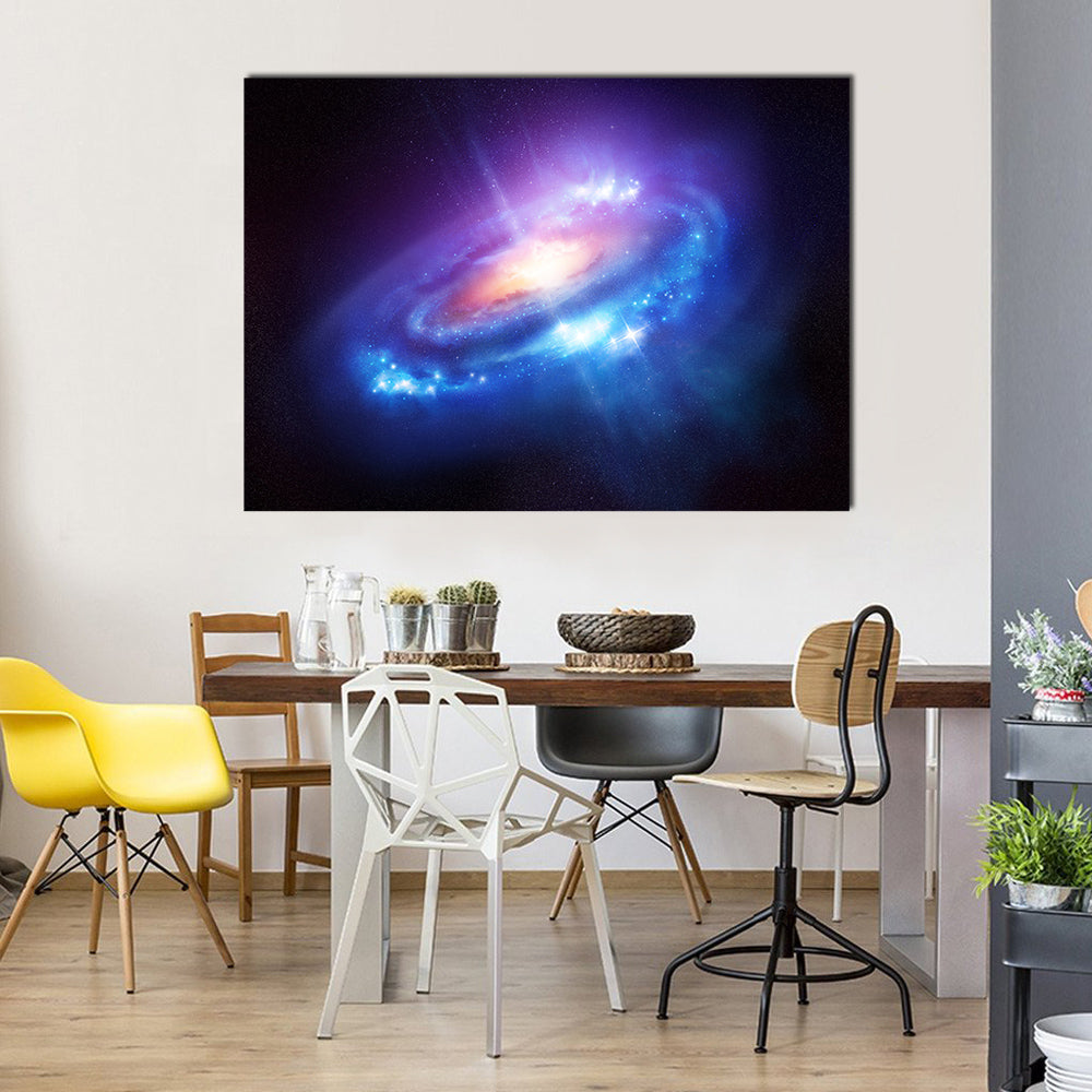 Black Hole In The Galaxy Surrounded With Stars Multi Panel Canvas Wall Art