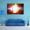 Planets In The Gloomy Space Multi Panel Canvas Wall Art