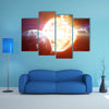 Planets In The Gloomy Space Multi Panel Canvas Wall Art