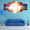 Planets In The Gloomy Space Multi Panel Canvas Wall Art