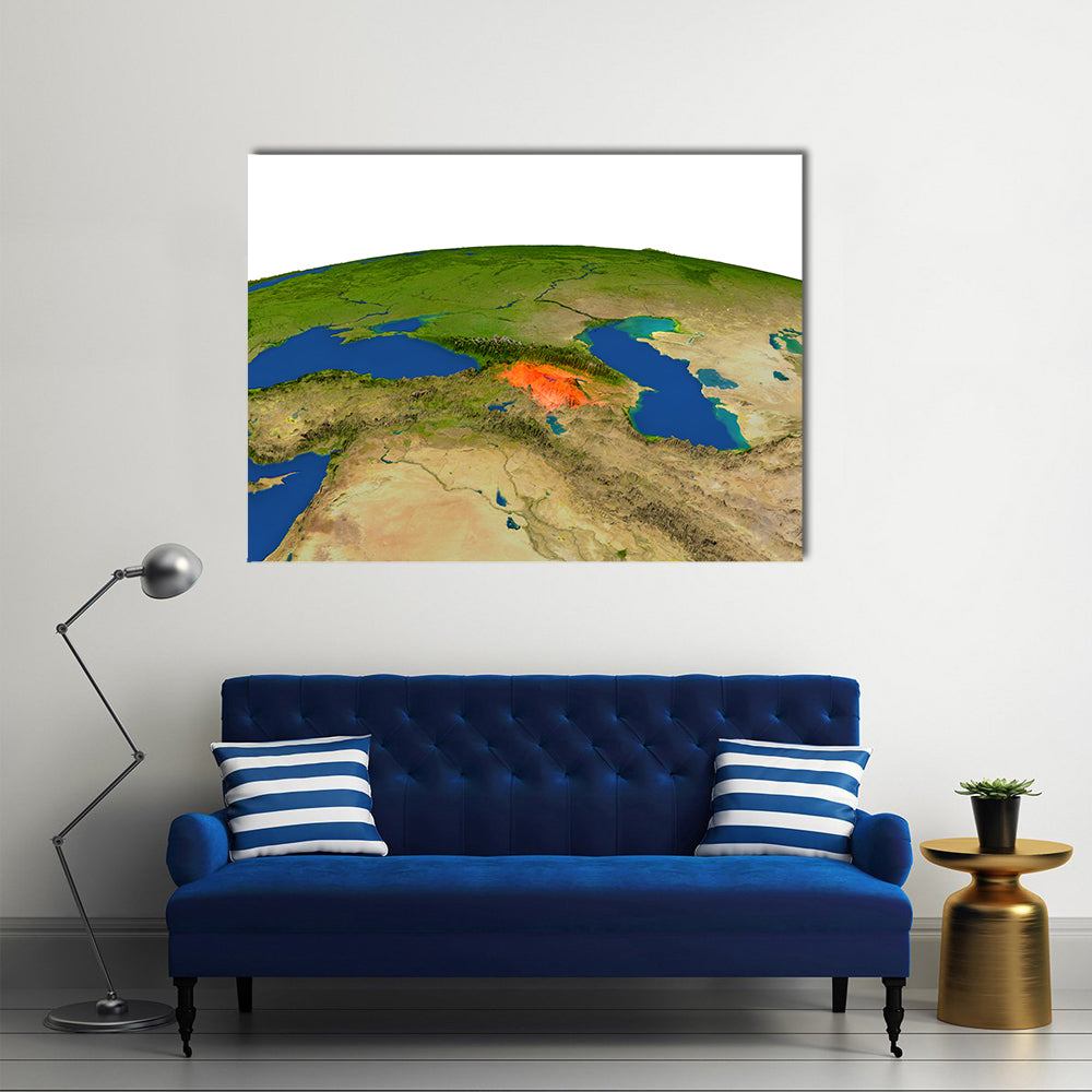 America Gets Spotted On The Earth From Outer Space Multi Panel Canvas Wall Art
