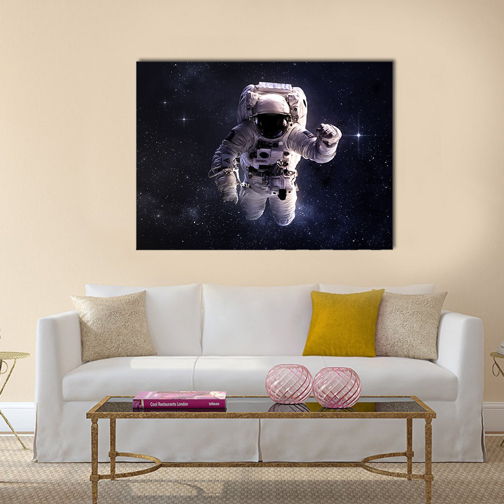 Astronaut Wandering In Outer Space Multi Panel Canvas Wall Art