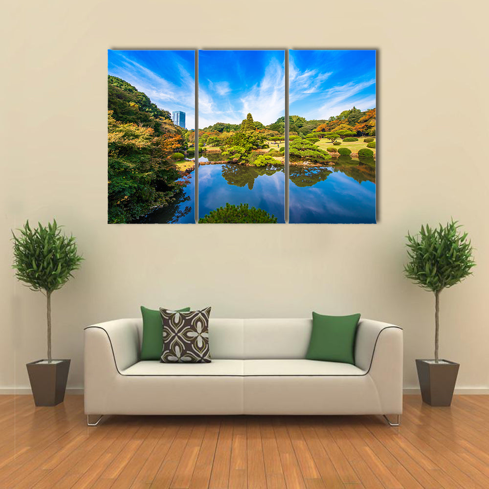 Autumn in the Shinjuku park  Multi Panel Canvas Wall Art