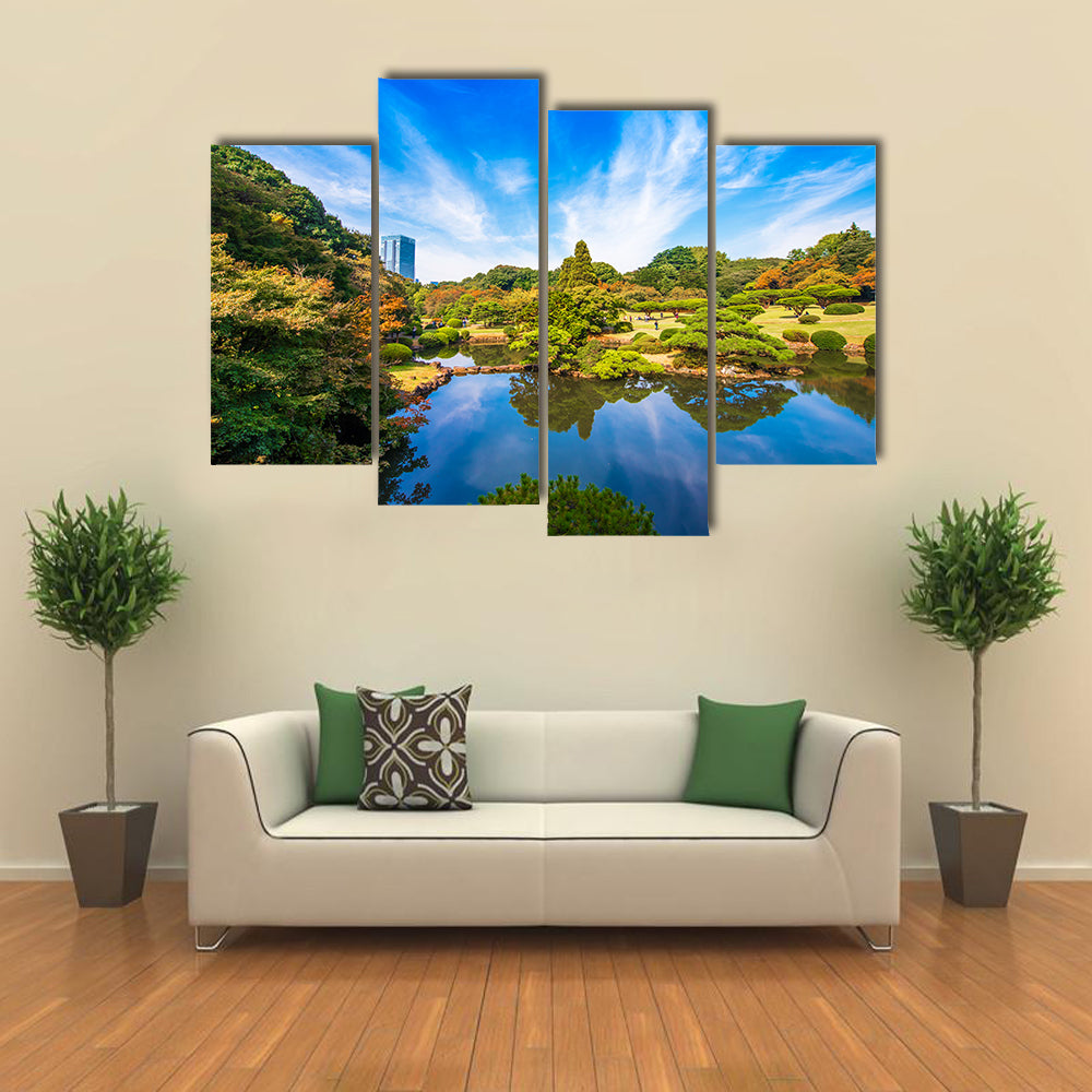 Autumn in the Shinjuku park  Multi Panel Canvas Wall Art
