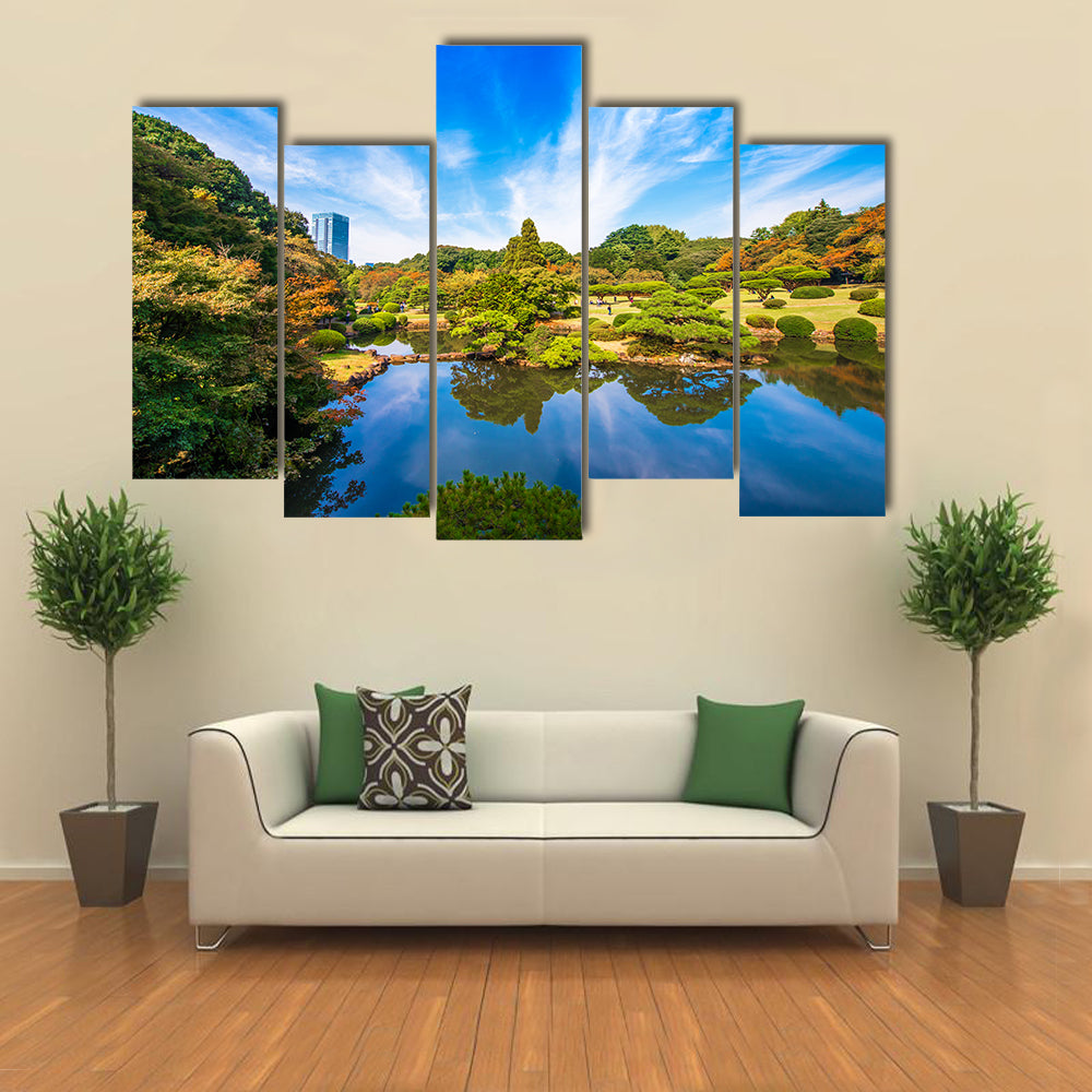 Autumn in the Shinjuku park  Multi Panel Canvas Wall Art
