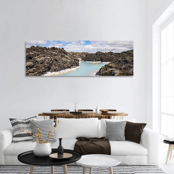 Colorful water landscape panoramic canvas wall art