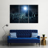 Cemetery Night In The Grave Yard Multi Panel Canvas Wall Art