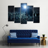 Cemetery Night In The Grave Yard Multi Panel Canvas Wall Art