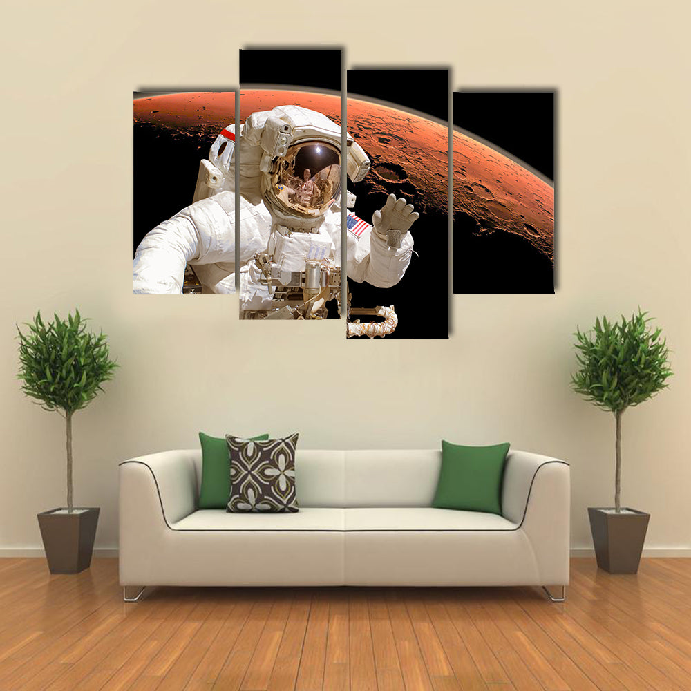 An Astronauts Trip To Planet Mars Multi Panel Canvas Wall Art