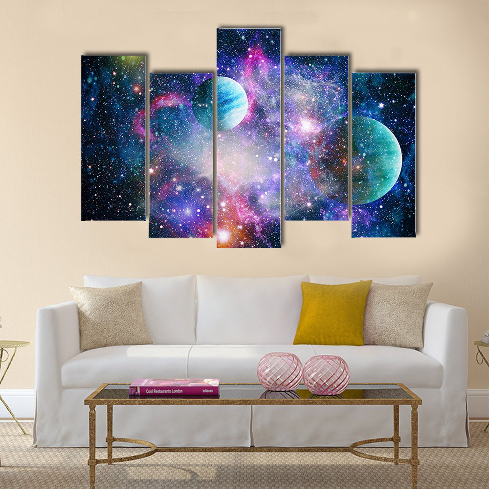 Planets In Their Orbits Multi Panel Canvas Wall Art