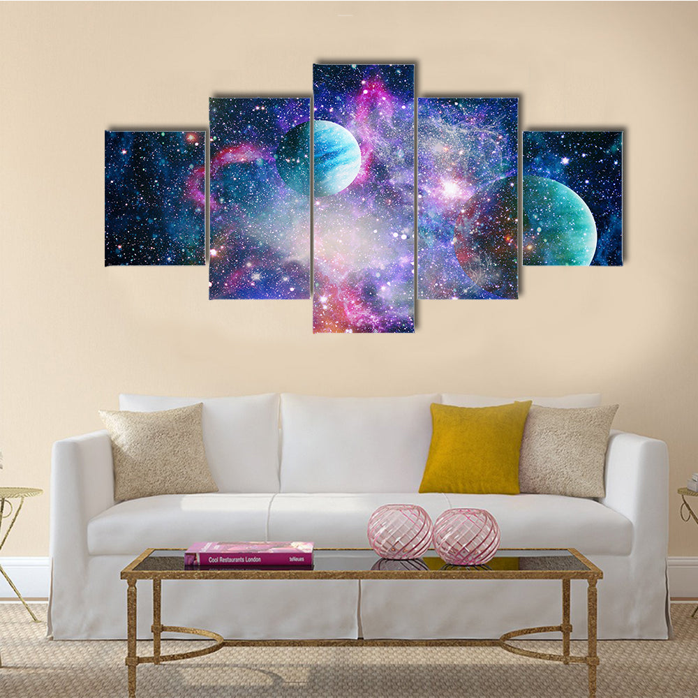 Planets In Their Orbits Multi Panel Canvas Wall Art