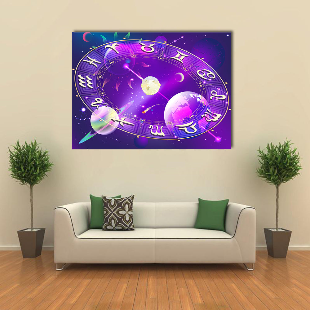 The Trending Horoscope Circle To Tell Your Future Multi Panel Canvas Wall Art