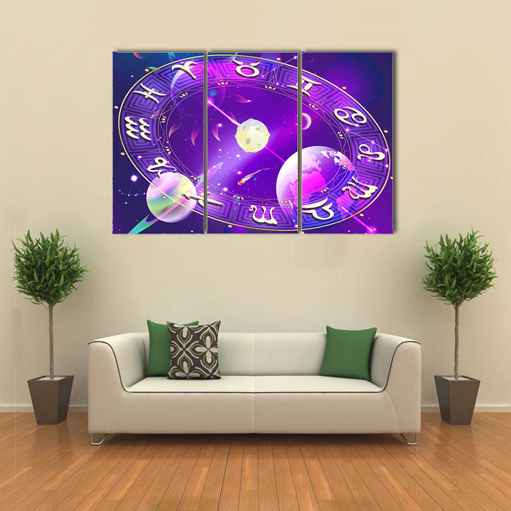 The Trending Horoscope Circle To Tell Your Future Multi Panel Canvas Wall Art